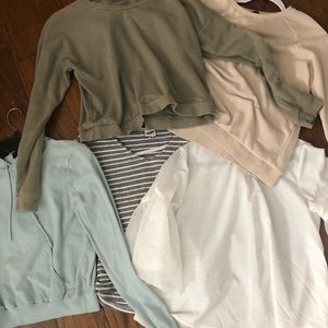 Lot of 5 women’s size S/M shirts and hoodies
